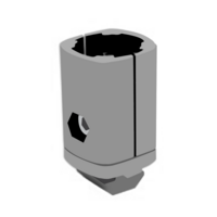 41D-157-3 SOLUTION D28 TO SQUARE PROFILE CONNECTOR<BR>CONNECTOR END TO 30 SERIES PROFILE