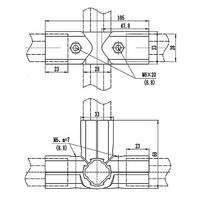 41D-160-0 MODULAR SOLUTION D28 CONNECTOR<BR>CONNECTOR SHAFT TO TRIPPLE END TEE