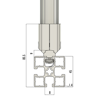 41D-166-1 MODULAR SOLUTION D28 TO SQUARE PROFILE CONNECTOR<BR>CREATE D28 RIDGE FOR M8 TEE SLOT