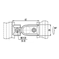 42D-283-0 MODULAR SOLUTION D28 CONNECTOR<BR>FREE ANGLE CONNECTOR RIDGE TO RIDGE