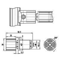 42D-286-0 MODULAR SOLUTION D28 CONNECTOR<BR>D28 SWIVEL JOINT