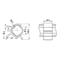 79D-102-0 MODULAR SOLUTION D28 CLIP ON PART<BR>PLASTIC SIGN BOARD CLIP WITH (1) #79D-101-0