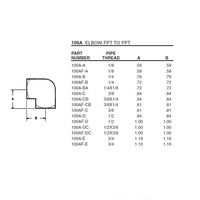 100A-B ANDERSON BRASS FITTING<BR>1/4" NPT FEMALE ELBOW