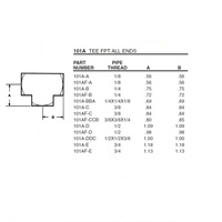 101A-C ANDERSON BRASS FITTING<BR>3/8" NPT FEMALE TEE