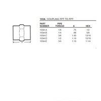 103A-C ANDERSON BRASS FITTING<BR>3/8" NPT FEMALE COUPLING