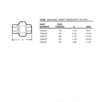 104A-B ANDERSON BRASS FITTING<BR>1/4" NPT FEMALE COUPLING