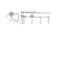 124A-C ANDERSON BRASS FITTING<BR>3/8" NPT MALE/FEMALE 45DEG STREET ELBOW