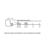 128A-BA ANDERSON BRASS FITTING<BR>1/8" NPT MALE X 1/4" NPT FEMALE REDUCING ELBOW