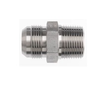 AIR-WAY STAINLESS STEEL FITTING&lt;BR&gt;1/4&quot; NPT MALE X 3/8&quot; 37DEG JIC MALE HEX NIPPLE