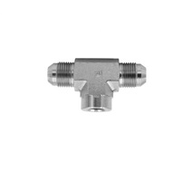 AIR-WAY STEEL FITTING&lt;BR&gt;1/4&quot; NPT FEMALE X 3/8&quot; &amp; 1/4&quot; 37DEG JIC MALE TEE