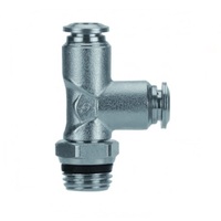 57222-10-3/8 AIGNEP NP BRASS PUSH-IN FITTING<BR>10MM TUBE X 3/8" UNIV MALE SWIVEL RUN TEE