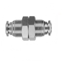 60050-05 AIGNEP STAINLESS STEEL PUSH-IN FITTING<BR>8MM TUBE UNION BULKHEAD