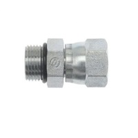 6402-04-04-O AIR-WAY STEEL FITTING<BR>1/4" UNIV MALE X 1/4" 37DEG JIC FEMALE SWIVEL HEX BUSHING W/O'RING