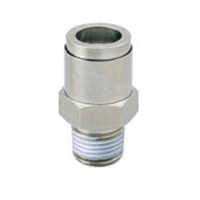 PISCO BRASS PUSH-IN FITTING&lt;BR&gt;10MM TUBE X 3/8&quot; BSPT MALE (SPLATTER PROOF)