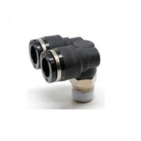 PISCO PLASTIC PUSH-IN FITTING&lt;BR&gt;10MM TUBE X 1/4&quot; BSPT MALE BRANCH ELBOW