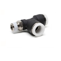 PISCO PLASTIC PUSH-IN FITTING&lt;BR&gt;1/2&quot; TUBE X 1/4&quot; NPT MALE RUN TEE