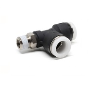 PD1/8-U10MU PISCO MINI PLASTIC PUSH-IN FITTING<BR>1/8" TUBE X 10/32" UNF MALE RUN TEE