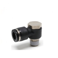 PISCO PLASTIC PUSH-IN FITTING&lt;BR&gt;10MM TUBE X 1/4&quot; BSPT MALE UNIVERSAL ELBOW