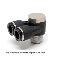 PISCO PLASTIC PUSH-IN FITTING&lt;BR&gt;1/2&quot; TUBE X 1/2&quot; NPT MALE UNIVERSAL BRANCH ELBOW