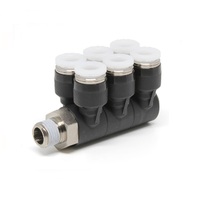 PAT1/2-N4U PISCO PLASTIC PUSH-IN FITTING<BR>1/2" TUBE X 1/2" NPT MALE TRIPLE BRANCH UNIVERSAL ELBOW