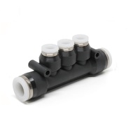 PISCO PLASTIC MANIFOLD PUSH-IN FITTING&lt;BR&gt;3/16&quot; TUBE(2) X 5/32&quot; TUBE(3) TRIPLE UNION BRANCH