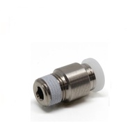 PISCO PLASTIC PUSH-IN FITTING&lt;BR&gt;1/4&quot; TUBE X 1/8&quot; BSPT MALE (INNER HEX)