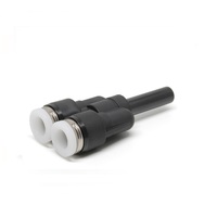 PISCO PLASTIC PUSH-IN FITTING&lt;BR&gt;1/4&quot; PLUG-IN X 1/4&quot; TUBE &quot;Y&quot;