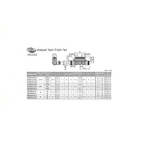 PKVG8-4 PISCO PLASTIC MANIFOLD PUSH-IN FITTING<BR>8MM TUBE(2) X 4MM TUBE(6) DBL TRIPLE UNION BRANCH