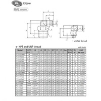 PL5/32-U10MU PISCO MINI PLASTIC PUSH-IN FITTING<BR>5/32" TUBE X 10/32" UNF MALE ELBOW