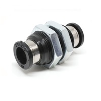 PM6M PISCO MINI PLASTIC PUSH-IN FITTING<BR>6MM TUBE UNION BULKHEAD