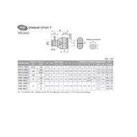 PW6-4M PISCO MINI PLASTIC PUSH-IN FITTING<BR>6MM TUBE X 4MM TUBE(2) UNION "Y"