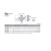 PZC6-1/8M PISCO MINI PLASTIC PUSH-IN FITTING<BR>6MM TUBE X 1/8" TUBE(3) UNION CROSS