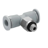 R432000175 NUMATICS/AVENTICS PLASTIC PUSH-IN FITTING<BR>1/4" TUBE X 1/4" NPT MALE BRANCH TEE (OVAL)