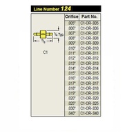 C1-OR-.005 MEM-CO BRASS FITTING<BR>1/16" BARB UNION (.005MM ORIFICE)
