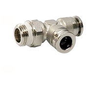 INWB116-104-021 NUMATICS/AVENTICS NP BRASS PUSH-IN FITTING<BR>1/4" TUBE X 1/4" UNIV MALE SWIVEL RUN TEE