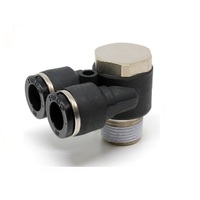 PISCO PLASTIC PUSH-IN FITTING&lt;BR&gt;10MM TUBE X 3/8&quot; BSPT MALE UNIVERSAL BRANCH ELBOW