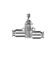 AIGNEP NP BRASS FLOW CONTROL&lt;BR&gt;1/4&quot; TUBE INLINE, KNOB ADJ