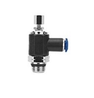 AIGNEP FLOW CONTROL&lt;BR&gt;5/32&quot; TUBE X 10/32&quot; UNF MALE METER OUT W/KNOB