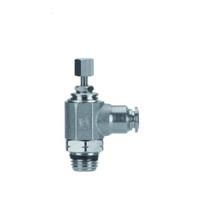 AIGNEP NP BRASS FLOW CONTROL&lt;BR&gt;1/8&quot; TUBE X 1/8&quot; UNIV MALE METER IN, KNOB ADJ