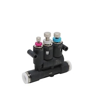 PISCO PLASTIC FLOW CONTROL<BR>6MM TUBE INLINE, KNOB ADJ (2 STAGE)