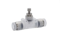 PJSMU8 PISCO POLYPROPYLENE FLOW CONTROL<BR>8MM TUBE INLINE, KNOB ADJ