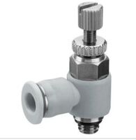 R432002374 NUMATICS/AVENTICS PLASTIC FLOW CONTROL<BR>5/16" TUBE X 1/4" UNIV MALE METER OUT, KNOB ADJ (OVAL)