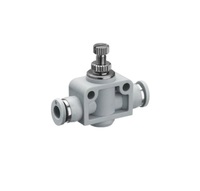 R432002384 NUMATICS/AVENTICS PLASTIC FLOW CONTROL<BR>5/16" TUBE INLINE, KNOB ADJ (OVAL)