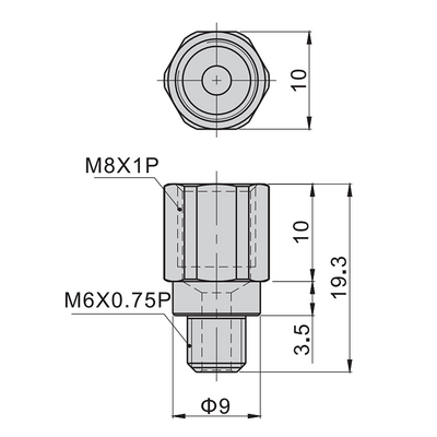 AIRTAC LINEAR RAIL PARTS<br>BEARING GREASE STRAIGHT NIPPLE M6 TO M8, FOR BEARING SERIES 20, 25, 30, & 35