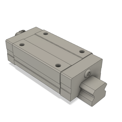 AIRTAC PROFILE RAIL ASSEMBLY&lt;br&gt;LSH 25MM HIGH ACCURACY, NO PRELOAD, STANDARD BOTTOM MOUNTING FLANGE - LONG BLOCK, RAIL L = 1000MM QTY: 1 BLOCK