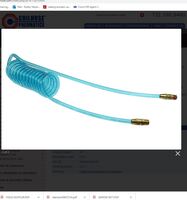 COILHOSE COIL&lt;BR&gt;PU 3/8&quot; X 1/4&quot; 12.5&#39; WL TRANS BLUE W/1/4&quot; FITTING