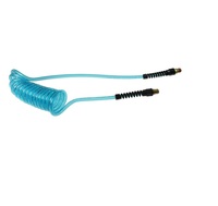 COILHOSE COIL&lt;BR&gt;PU 9/16&quot; X 3/8&quot; 8 1/2&#39; WL TRANS BLUE W/3/8&quot; FITTING