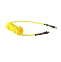 COILHOSE COIL&lt;BR&gt;PU 3/8&quot; X 1/4&quot; 20&#39; WL YELLOW W/1/4&quot; NPT MALE SWIVEL FITTINGS
