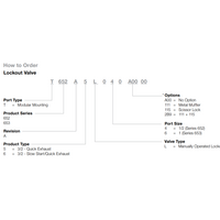 T652A6L04011500 NUMATICS/AVENTICS AIR-PILOT SLOW START QUICK EXHAUST LOCKOUT VALVE 652 SERIES, MODULAR MOUNTING, 3/2 QUICK EXHAUST W/SLOW START, SCISSOR LOCK