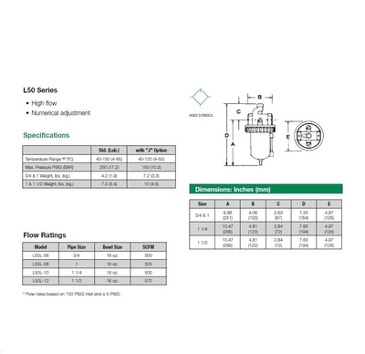 L50L-12 NUMATICS/AVENTICS HIGHFLOW LUBRICATOR<BR>50 SERIES 1 1/2" NPT